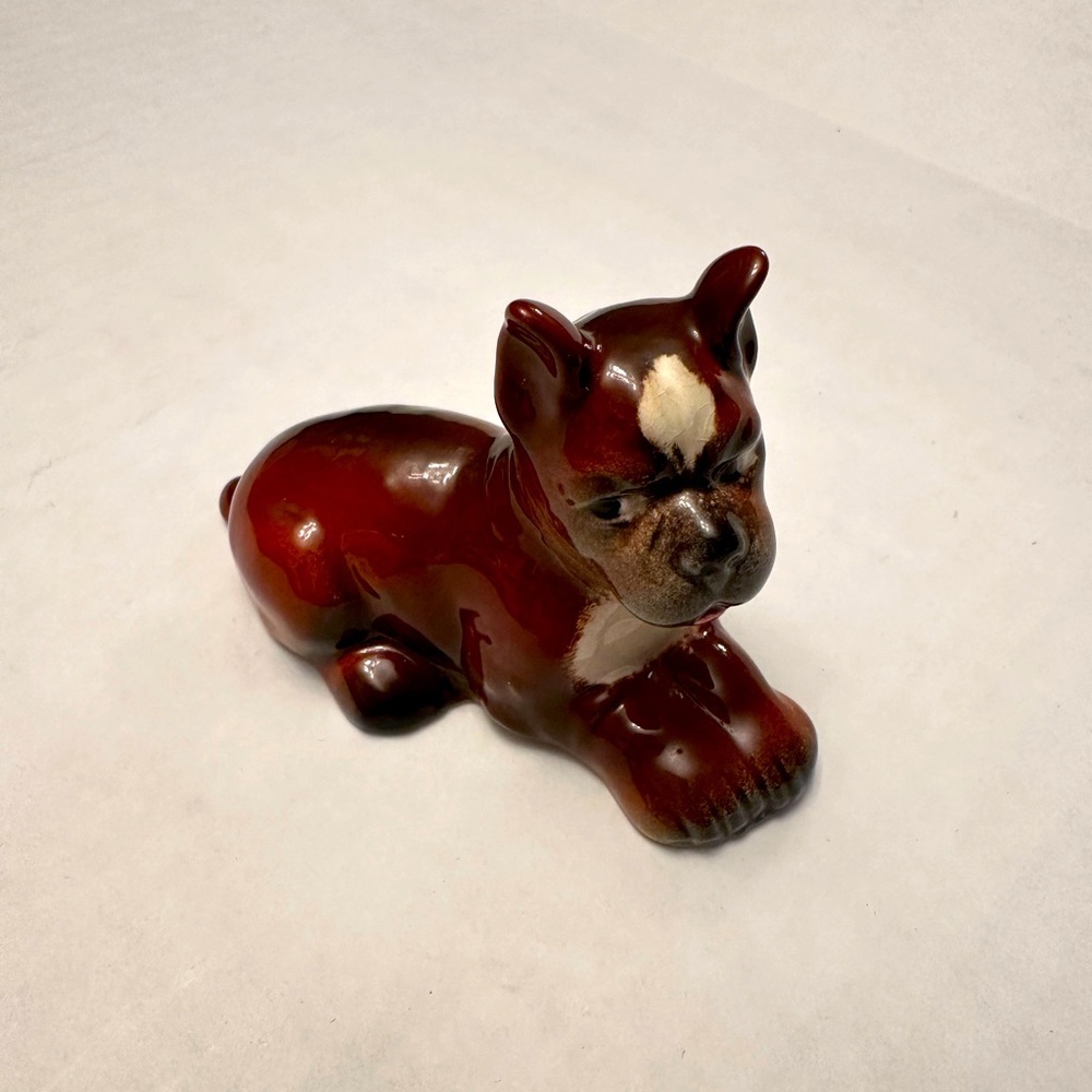Vintage Goebel German Ceramic Dog Golden Crown CH567 Boxer‎